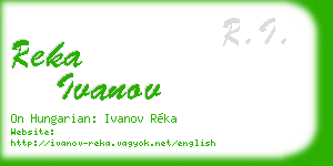 reka ivanov business card