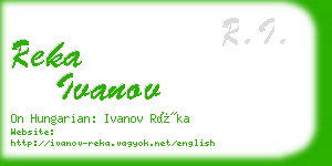reka ivanov business card